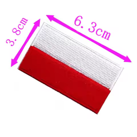 Poland Flag Embroidery Patch 6.3cm Wide Iron On Sew On Backing