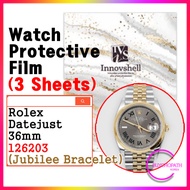 Protective Sticker for Rolex Datejust 36mm 126203 (Smooth Bezel, Jubilee Bracelet) (3 sheets) / Scra