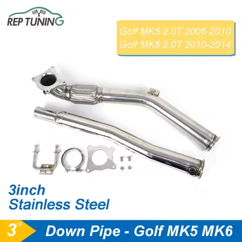 Car Exhaust Downpipe Fits for VW Golf GTI MK5 MK6 Jetta 2.0T Turbo Down Pipes For Audi A3 2.5inch - 