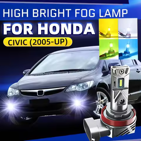 2pcs Car LED Front Fog Light Bulbs Dual Color Switchback For Honda Civic 8/9/10th Gen FN FK FD FA FK