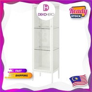 🇸🇪 IKEA BAGGEBO Cabinet with glass doors, metal/white 34x30x116 cm rak besi pintu kaca putih