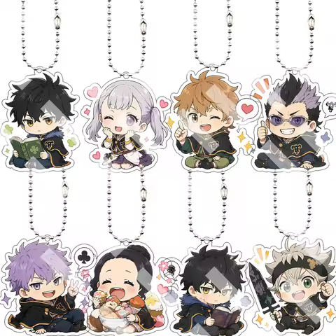 Q Version Black Clover Noelle Silva Luck Voltia Vangeance Anime Character Cartoon Acrylic Keychain P