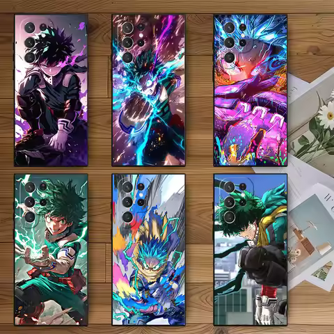MHA My Hero Midoriya Izuku Deku Soft Phone Case for Samsung Galaxy S23 S24 S25 S26 Ultra S22 Plus S2