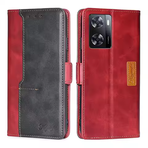 Leather Wallet Case for OPPO A77S A77 A57 2022 A38 A18 A98 A57E A53S A33 A32 A92 A76 A96 A36 A1 A2 P