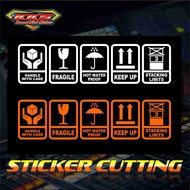 Cutting sticker symbol box packing fragile six boxes of signs. sticker label hardcase symbol suitcas