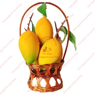Fake fruit, 5 golden sand mangoes, model fruit, fake fruit - home decoration