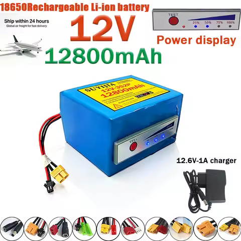 18650 Lithium Battery 3s2p 12v 12800mAh 11.1V/12.6V for Fish Finder Underwater Fishing Camera Portab