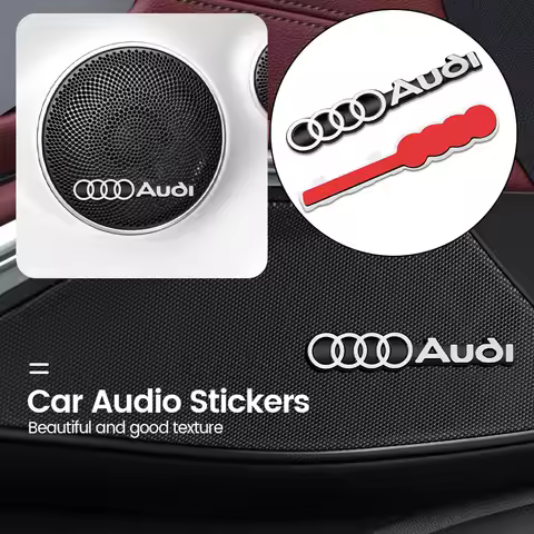 3D Car Audio Stereo Speaker Badge Sticker Decal Accessories For Quattro For Audi S3 C7 C6 C5 B5 B6 B