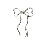 Heart Ribbon Necklace  Pendant (ver.2) - silver / สร้อยคอ / จี้ / จี้โบว์ /  coolife.co