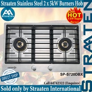Straaten SP-S720DBX Stainless Steel Hob 2 x 5 kW High Heat Brass Burners Stainless Steel Safety Devi