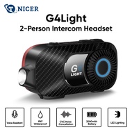 Tnicer G4Light Helmet Intercom 2-Way BT 5.2 & FM Radio IP67 Waterproof for Rider Team