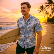 Calderioz - Kemeja Summer Tropis Pria Wanita Motif Kelapa Oversize Outfit Liburan Santai