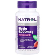 Natrol, Biotin, 5000 mcg/10000 mcg, Promotes Healthy Hair, Skin & Nails