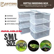 Plastic Transparent Amphibian Insect Reptile Breeding Box Transport Feeding Case w/ Breathing Holes