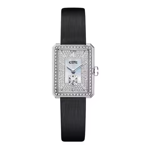 BONEST GATTI Women Quartz Watch 22mm Square Ladies Wristwatch Sapphire Mirror Crystal Dial Roman Sca