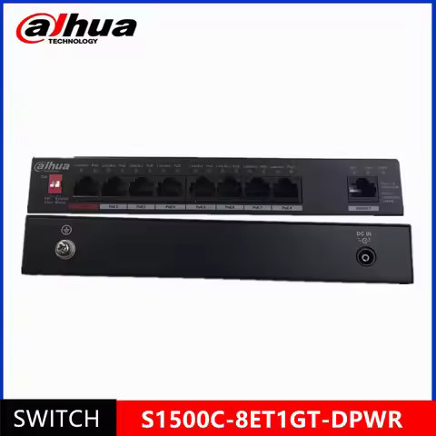 Dahua S1500C-8ET1GT-DPWR 8CH Ethernet PoE Switch Support 802.3af 802.3at POE POE+ Hi-PoE support dah