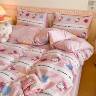 ชุดผ้าปูที่นอน 1 ชิ้น ปลอกผ้านวม + ผ้าปูที่นอนแบบธรรมดา 1 ชิ้น + ปลอกหมอน 2 ชิ้น Sanrio Cinnamoroll