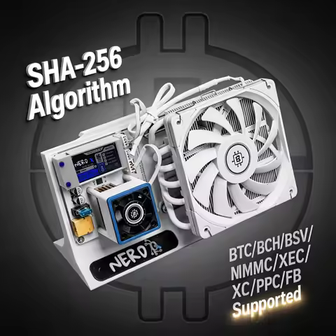 Bitcoin Home Miner NerdQX 8.1 T 138W Solo Miner with 3 Fans Four BM1370 ASIC Chips 2.4G WiFi Quiet f
