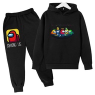 AMONG US Hoodie Sweater and Pants Set for Boys Girls Kids Hoodie Cartoon Anime Print Hooded Top Cotton Sweatshirt Set 2PCS 0000