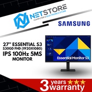 SAMSUNG 27” ESSENTIAL S3 S30GD FHD (1920X1080) IPS 100Hz 5MS MONITOR - LS27D300GAEXXS