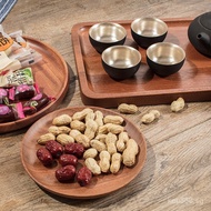 Ebony Tray Fruit Household Bread Wooden Tray Chinese Style Wooden Ebony Dessert Tray Small Plate Sol
