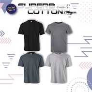 CT71 COMBO C 100% COTTON SUPERB VERY THICK COTTON 200GSM ROUND NECK SHORT SLEEVE MEN TSHIRT UNISEX C