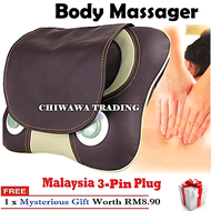 【Malaysia 3 Pin Plug】2 IN 1 Drum + 6 Roller 3D Kneading Shiatsu Body Waist Back Cervical Vertebra Ne