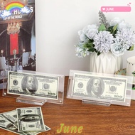 JUNE1 Dollar Bill Picture Frame Holder, Commemorative  Acrylic Acrylic Display Frame, With Base Tran