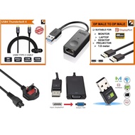 Accessories - Power Cable, HDMI Cable, VGA Cable, WiFi Dongle, Converter, Printer Cable for Laptop, 