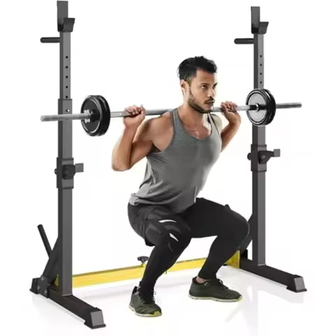 Arlopu Squat Rack Stand Bench Press Rack Barbell Rack Adjustable Dumbbell Rack Multi-Function Weight