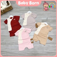 short sleeve set, Cookie thigh set with cross-button newborn cotton, super soft, cool, elastic body 