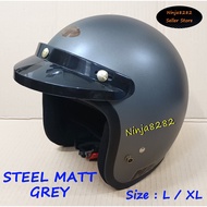 Helmet Magnum M8 100% Original - Steel Matt Grey / Kelabu ( L 59-60 / XL 61-62 ) SGV MS88 KHI BKP88 