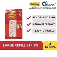 3M Command Large Refill Strips / 8 Strips 2 Strips Hold 450G