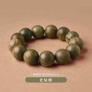 天然綠檀木手串檀香木質盤玩男士念珠手女禮物佛珠木質108顆