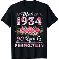 90 Year Old Made In 1934 Floral 90Th Birthday Gifts Mens Gift Unisex T-Shirt