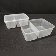 FR750-2C / 750ml Two (2) Compartment Plastic Disposable Food Container (50pcs±) / Bekas Makanan