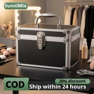 Sunnimix Compact Makeup Case with Mirror Portable Hard-Shell Vanity Case Professional Makeup Box wit