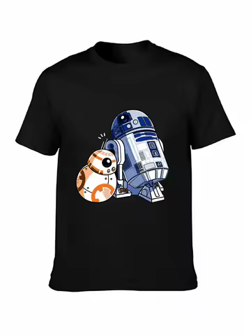 Brothers Robots T-Shirt Boys Black r2d2 c3p0 han solo