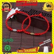 GELANG TALI TIBET MERAH KEBERUNTUNGAN PRIA WANITA COUPLE BESI ORI G219