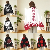 NARUTO Logo Flannel Snap-button Blanket, Akatsuki Multi-functional Flannel Shawl, Wearable for Offic