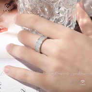 Real Moissanite 1CT 1.8CT Luxury Fancy Eternity Double Three Rows Ring In S925 Sterling Silver D1487