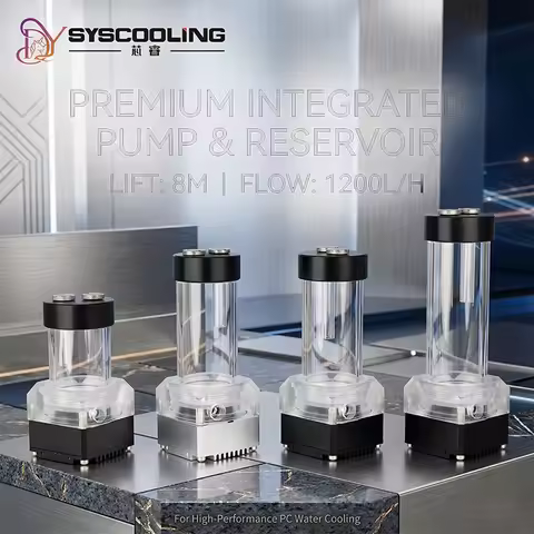 Syscooling U8-T water pump for water cooling MAX flow rate 1200L/H pump head 8meter DC12V G1/4 threa