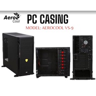 ♞AeroCool Vs-9 Black SECC 0.6mm ATX Mid Tower Computer Case