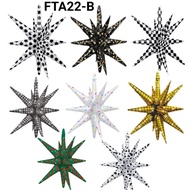 HIJAU FTA22-B 4d starburst foil balloon 22 inch gold green white black polka dot papaya balloon (Var