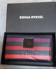 全新 SONIA RYKIEL 經典條紋長銀包