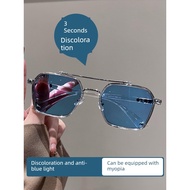 spek mata spek mata hitam Photochromic Glasses Men Can Match Myopia Degree Double Beam Sunglasses Dr
