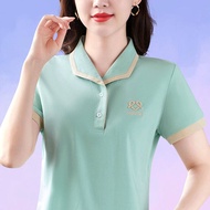 Short sleeve t-shirt womens summer 2023 new style leading T-shirt mothers casual polo shirt half sle