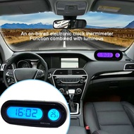 LED Digital Clock Car Electronic Thermometer Clock Luminous Temperature Gauge
