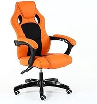 High-Back PU Leather Gaming Desk Chair, Reclining Ergonomic Computer Desk Chair With Armrests Adjustable Height :18-20 In (Color : Black orange) Anniversary