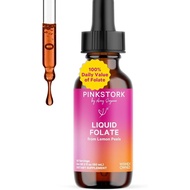 Pink Stork Liquid Folate Drops, 5-MTHF Methylfolate B9 Vitamin, 2 fl oz | Bioavailable Folate | Liqu